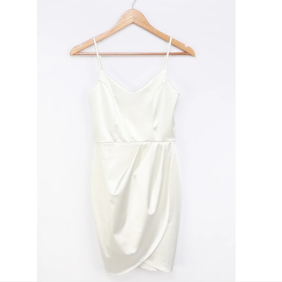 Lulu’s Forever Your Girl White Satin Bodycon Dress - Picture 2 of 9